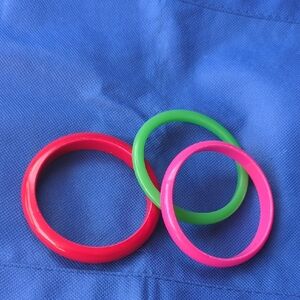 Colorful Bangle Set - Red, Green, Pink